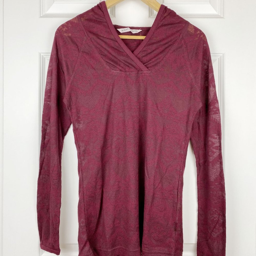 Woolrich, NWOT, Women's Semi Sheer Lightweight Long-Sleeve Hooded T-Shirt, Small